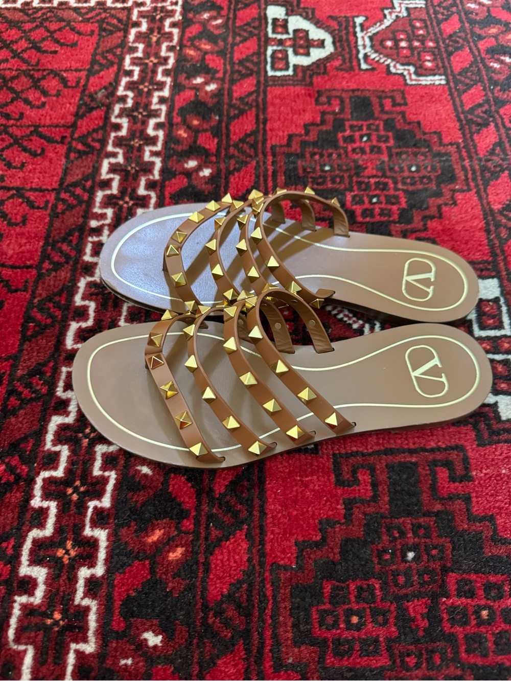 Valentino Rockstud Flat Sandals 38 - Picture 2 of 6